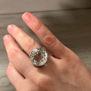20 carat clear topaz ring